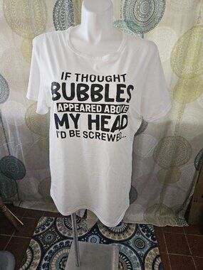 NWOT "If Thought Bubbles Appeared..." Novelty Tee (US size 20W)